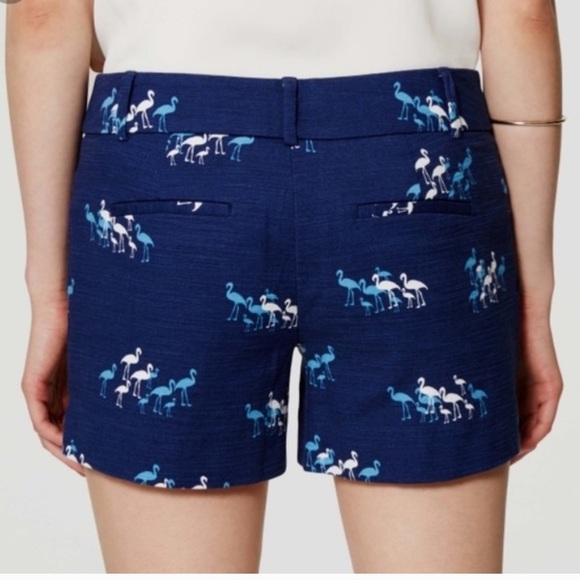 Ann Taylor Loft The Riviera Blue Flamingo Short - Picture 4 of 11